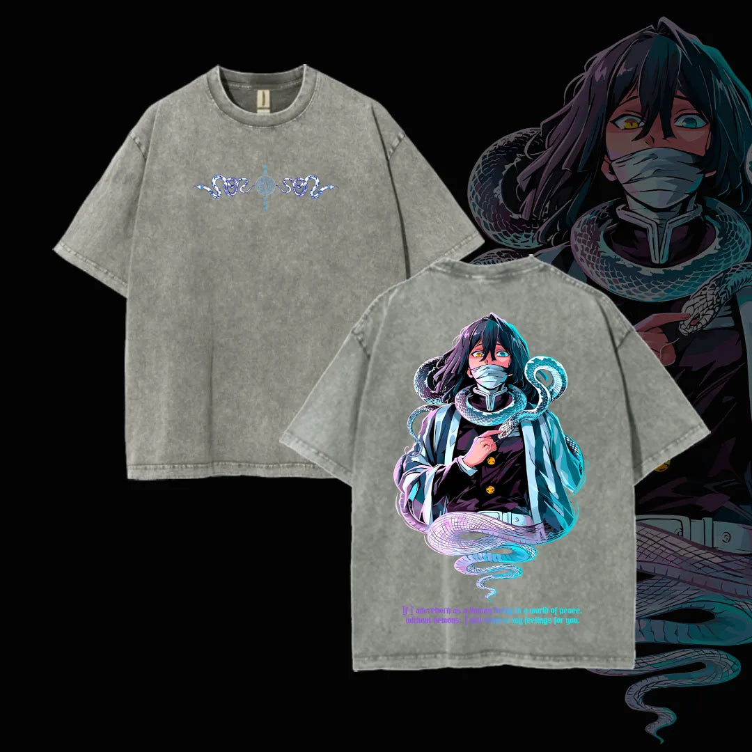 Hashira Demon Slayer – Rengoku, Giyu, Tengen, Obanai, Gyomei, Mitsuri Washed Oversized T-Shirt