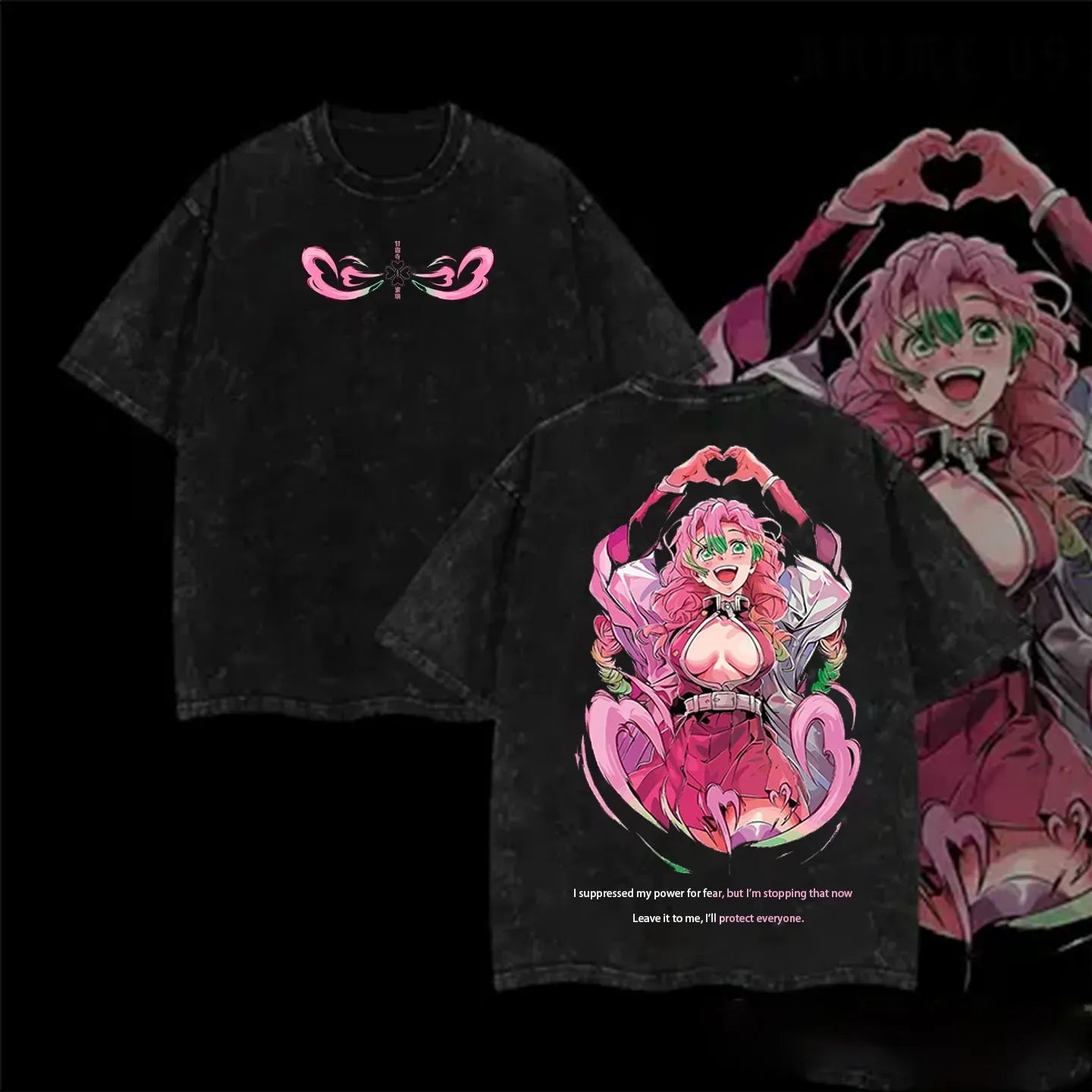 Hashira Demon Slayer – Rengoku, Giyu, Tengen, Obanai, Gyomei, Mitsuri Washed Oversized T-Shirt