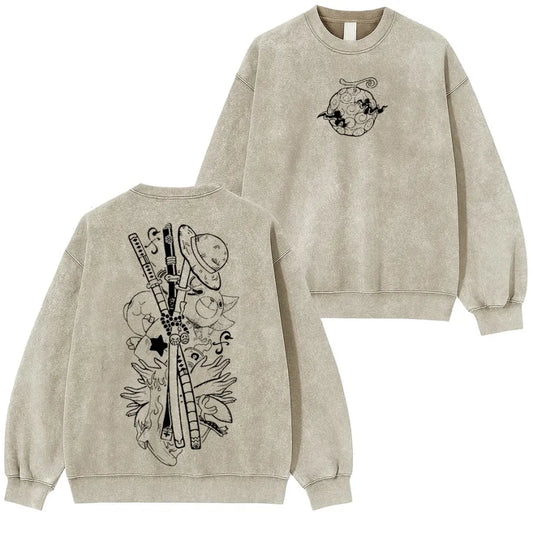 One Piece Vintage Washed Pullover Sweatshirt