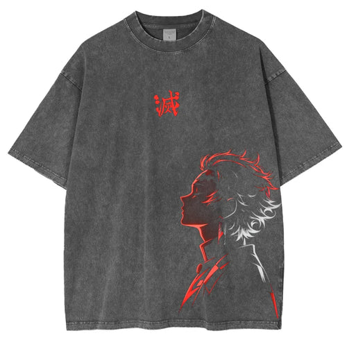 Demon layer Anime Unisex Washed T-Shirt