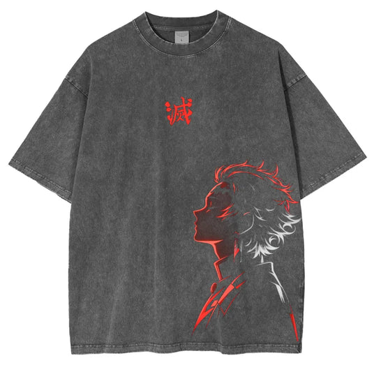 Demon layer Anime Unisex Washed T-Shirt